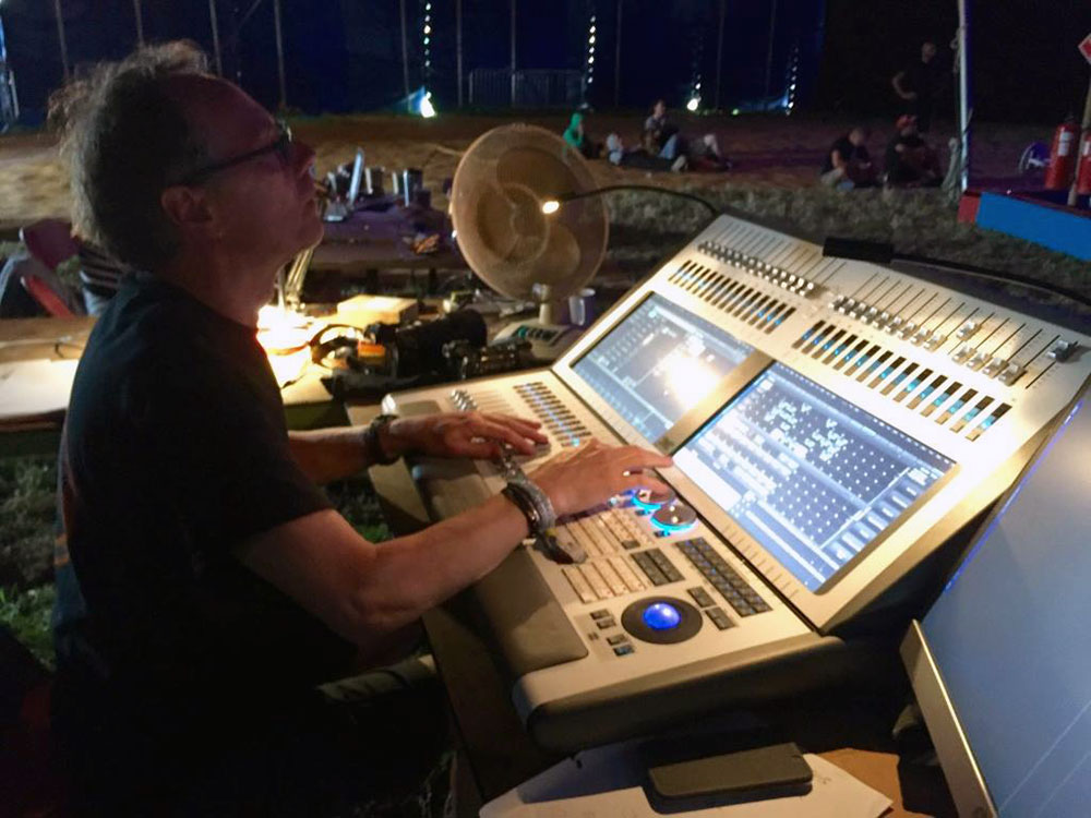 James Loudon, lighting designer at Glastonbury Festival Circus Big Top